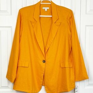 NWT And Now This Mango Linen One-Button Long Sleeve Blazer 2X